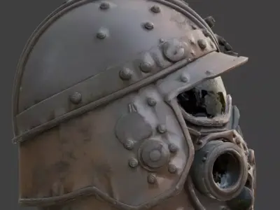 Steampunk Heavy Tactical Helmet 3D Model Low-poly 3D model