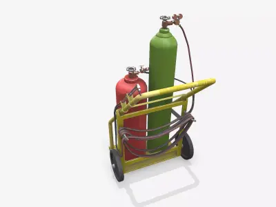 Old Welding Cart Low-poly PBR Low-poly 3D model