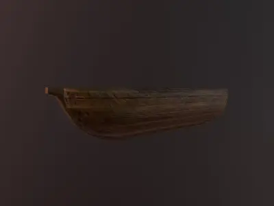 Old wooden boat Low-poly 3D model purchase