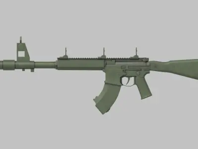 Assault rifle 3D model 2
