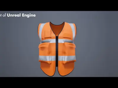 Worker Safety Vest Low-poly 3D model