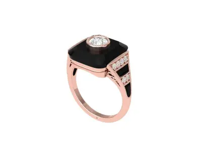 Art Deco Ring 3D print model 28