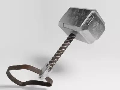 Thor s Hammer Mjolnir Low-poly 3D model