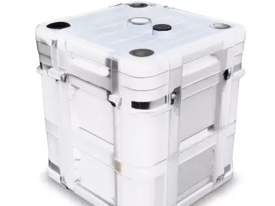 HighTech Storage Container with Transparent Sides Low-poly 3D model