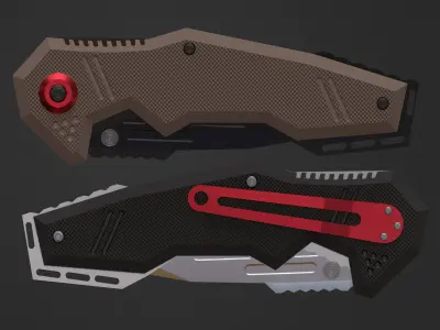 pocket knife  Low-poly 3D model