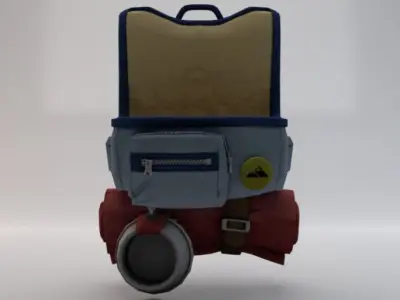 Backpack Low-poly 3D model