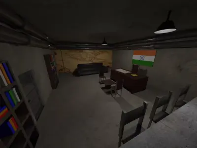 Military Bunker - India Low-poly 3D model