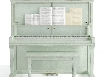 Piano vintage set 1 3D model