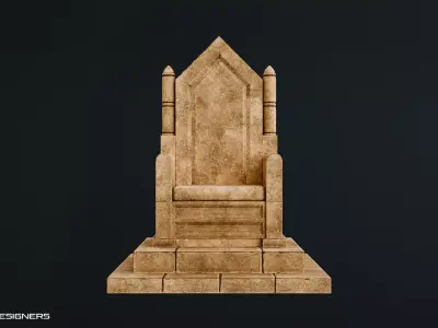 Ancient Throne Low-poly 3D model