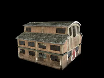 Warehouse wooden house Low-poly 3D model purchase