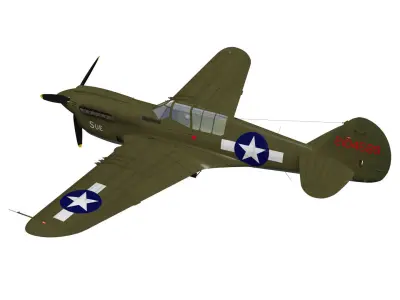 Curtiss P-40N Warhawk 3D model buy