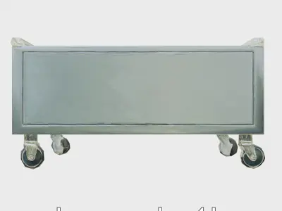 Ergonomic Aviation Grey Field Cart with LED Low-poly 3D model