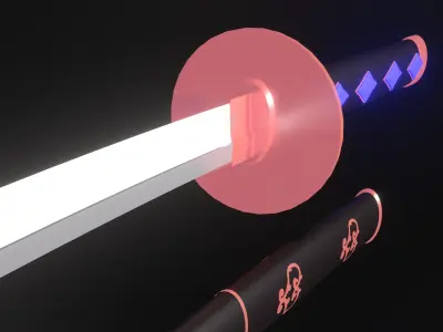 Koseki Bijou inspired katana 3D model