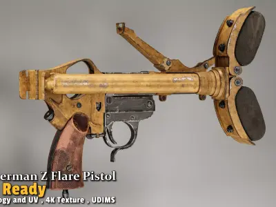 WW2 German Z Flare Pistol Game-Ready Low-poly 3D model