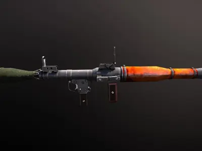 RPG 7 two rifles Low-poly 3D model
