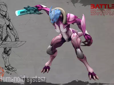 Neonfang Low-poly 3D model