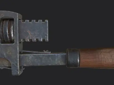 Garage tool Pipe Wrench PBR gameready Low-poly 3D model