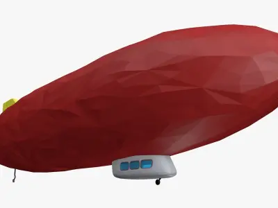 Zeppelin Low Poly airship Low-poly 3D model