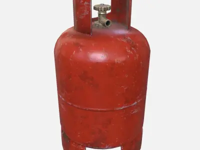 Gas cylinder Low-poly 3D model 2