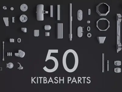 Kitbash Kit - 50 Original Star Wars Parts  3D model