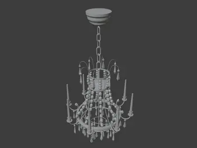 CHANDELIER gold and crystal 3D model