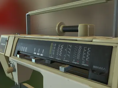 Detailed Sewing Machine - PBR Low-poly 3D model