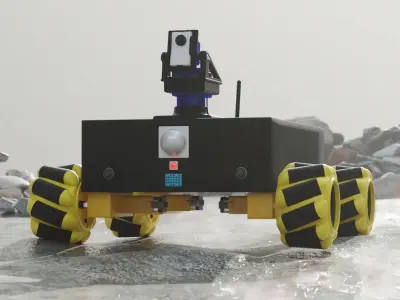 Rover robot with wheels Free 3D model