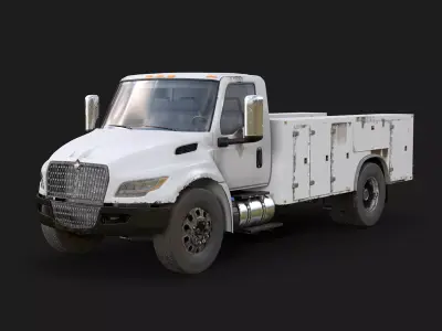 International MV Service Truck Rusted 3D model