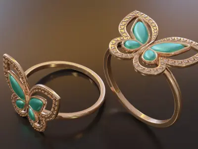 Butterfly Ring 2 3D print model
