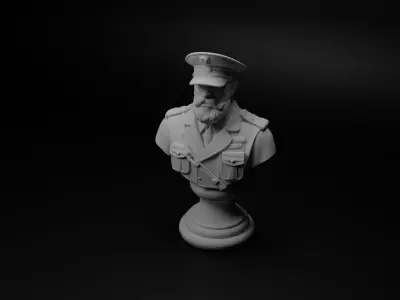 Tank Commander Bust Chess 3D print model buy