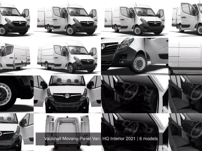 Vauxhall Movano Panel Van HQ Interior 2021 3D Model Collection
