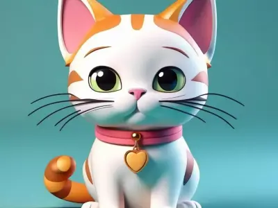 Cartoon Cat Low-poly 3D model order