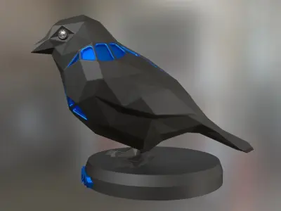 Voronoi Sparrow Low-poly 3D model