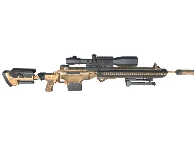 30-ASW338-gun model 3d game ready model Low-poly 3D model Low-poly 3D model