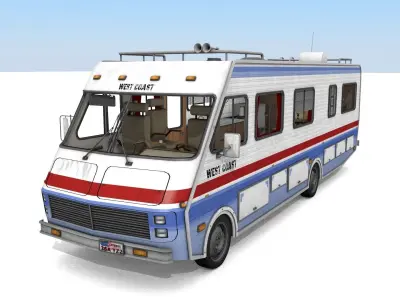 80s Motorhome Low-poly 3D model