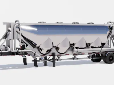 Vacuum Tank Trailer 02 Low-poly 3D model
