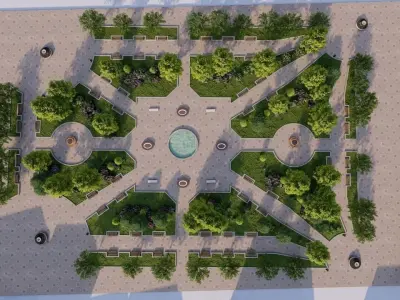 public park-Private Park Landscape 3D model