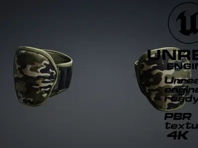 Military Knee Pads PBR 4k Low-poly 3D model