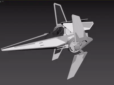 3D model of a futuristic spacecraft or fighter jet 3D model