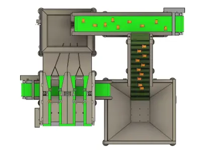 Automated Arrangement and Sorting Mechanism for Workpieces 3D model