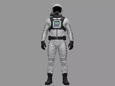 Retro Sci-Fi Space Explorer Suit 3D model