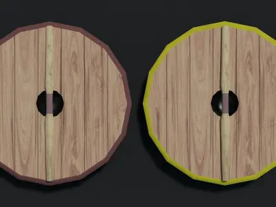 Viking Shield Low-poly 3D model 21