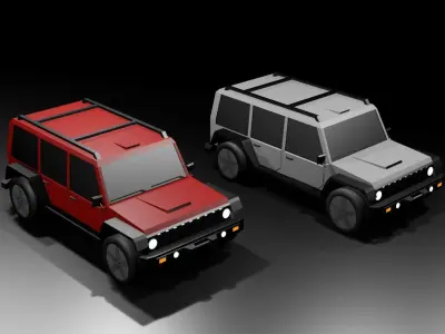 Lowpoly Jeep 3D model