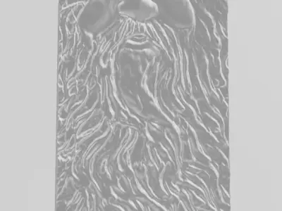 Wood Spirit Carving Old Man with Beard Wizard Wall Art 3D Model 3D print model