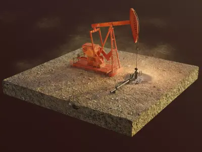 Oil Beam Pump Low-poly 3D model