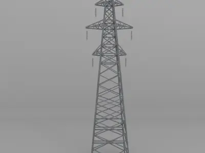 Column Power Lines 2 Low-poly 3D model