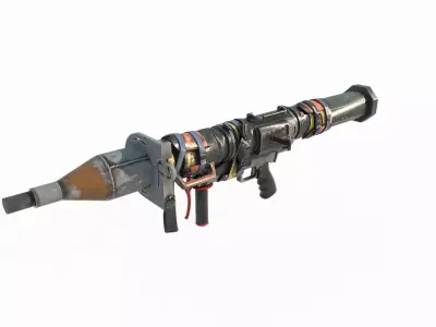 Sci Fi wasteland style rocket launcher 3D model