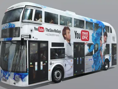 Wrightbus Routemaster YouTube livery Low-poly 3D model