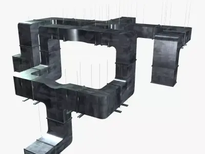 Modular Air Duct Low-poly 3D model