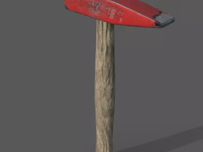Hammer Damaged Low-poly 3D model